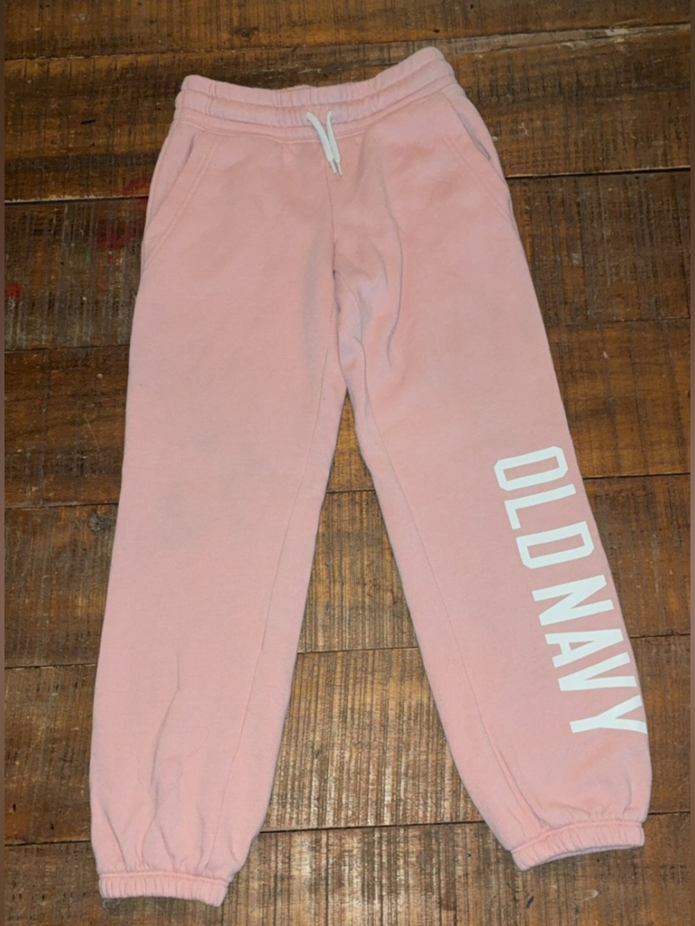 Old Navy Girls Pink Logo Soft Fleece Jogger Sweatpants Size M 8